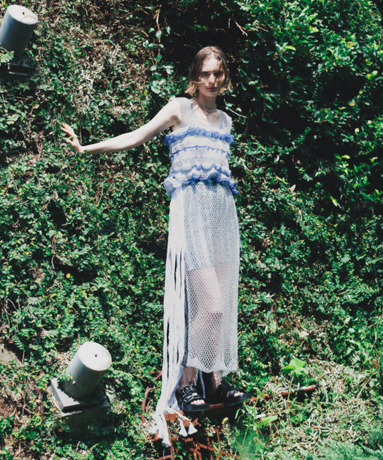 FRILLY BORDER KNIT BUSTIER