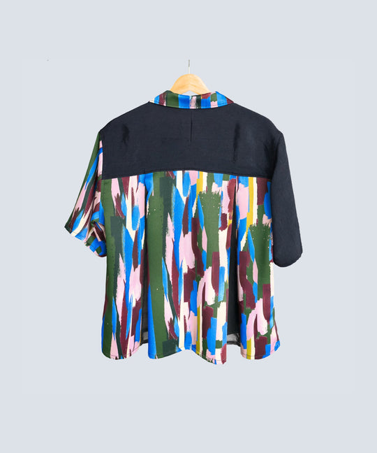 HALF LEAVES 2 OPEN COLLAR SHIRT