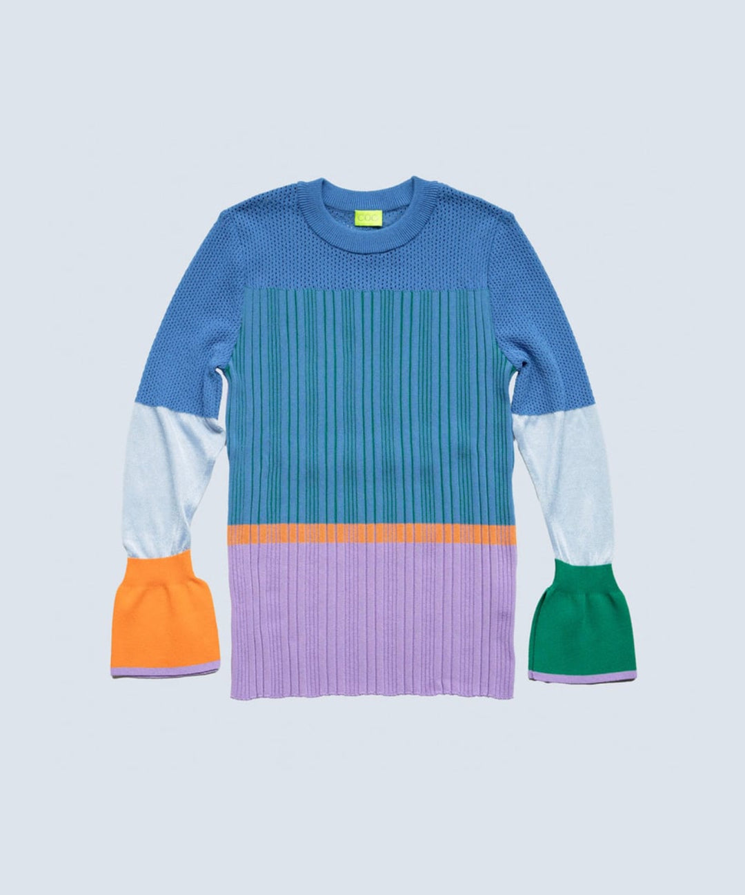 CACTUS COLOR BLOCK RIB KNIT TOPS