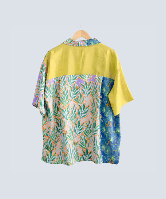 HALF LEAVES 3 OPEN COLLAR SHIRT