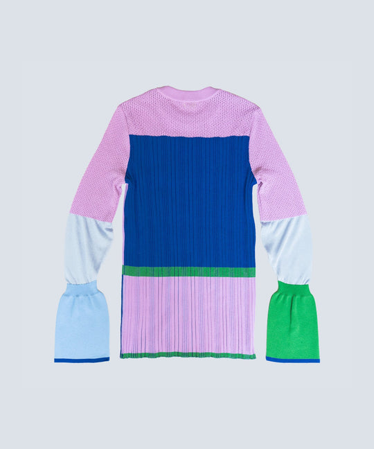 CACTUS COLOR BLOCK RIB KNIT TOPS