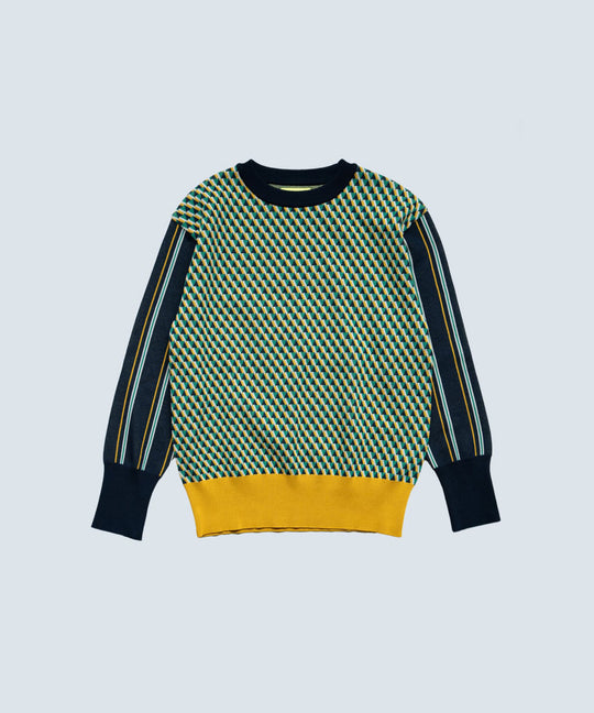 GEO BORDER KNIT PULLOVER