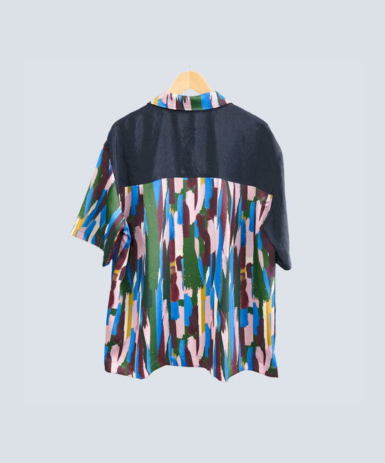 HALF LEAVES 3 OPEN COLLAR SHIRT