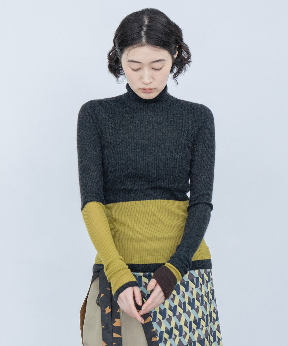 AIR SILK CASHMERE BLOCK KNIT