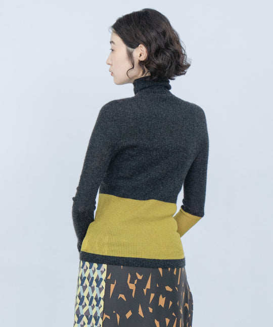 AIR SILK CASHMERE BLOCK KNIT