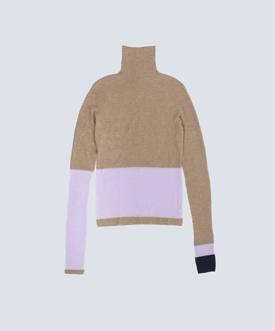 AIR SILK CASHMERE BLOCK KNIT