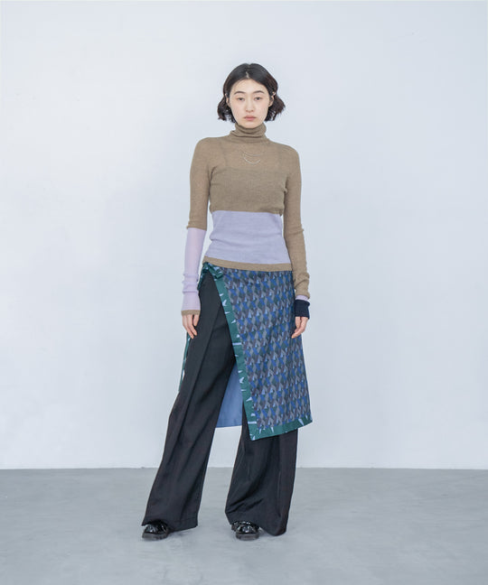AIR SILK CASHMERE BLOCK KNIT