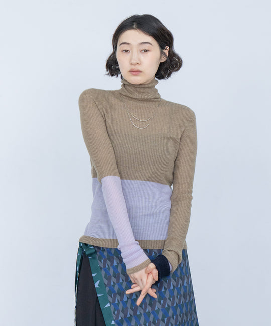 AIR SILK CASHMERE BLOCK KNIT