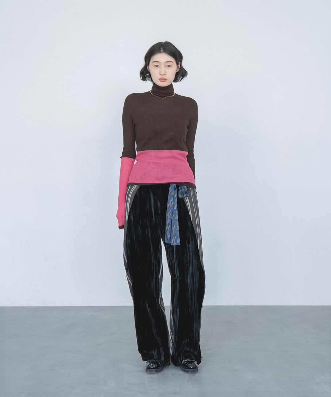 AIR SILK CASHMERE BLOCK KNIT