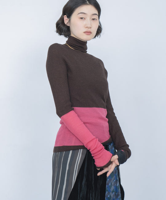 AIR SILK CASHMERE BLOCK KNIT