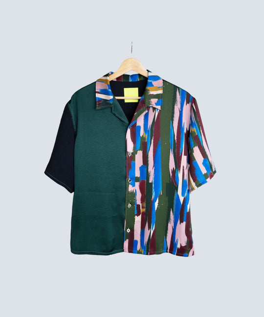 HALF LEAVES 2 OPEN COLLAR SHIRT