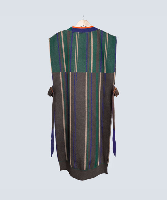 CROSS STRIPE LONG VEST