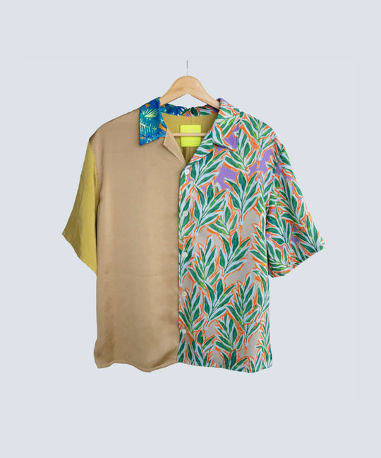 HALF LEAVES 2 OPEN COLLAR SHIRT