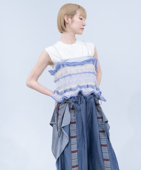 FRILLY BORDER KNIT BUSTIER