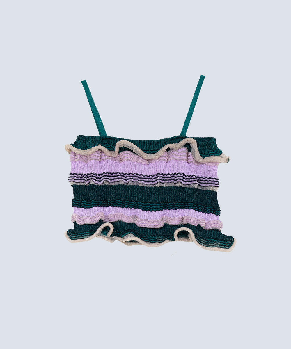 FRILLY BORDER KNIT BUSTIER