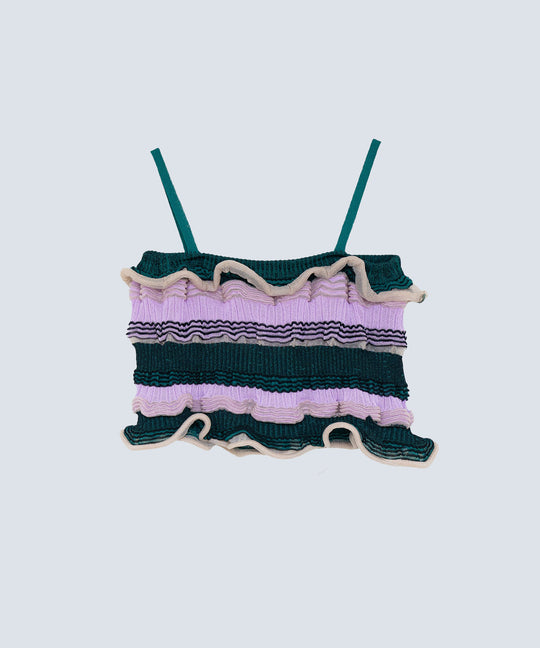 FRILLY BORDER KNIT BUSTIER