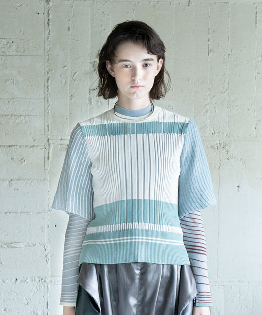 FUSION RIB KNIT LAYERED TOPS