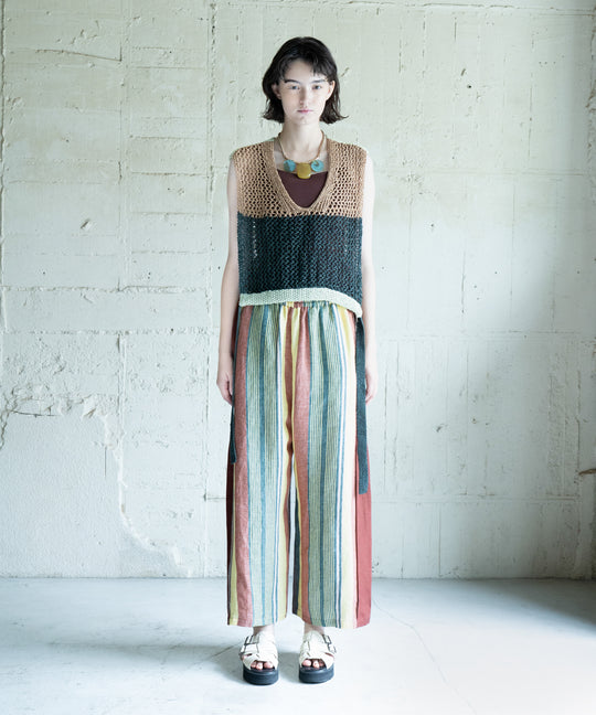 LATIN STRIPE LINEN PANTS