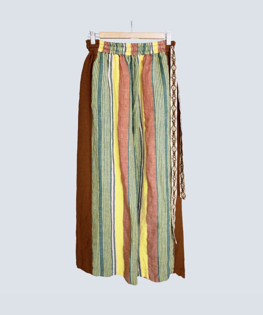LATIN STRIPE LINEN PANTS